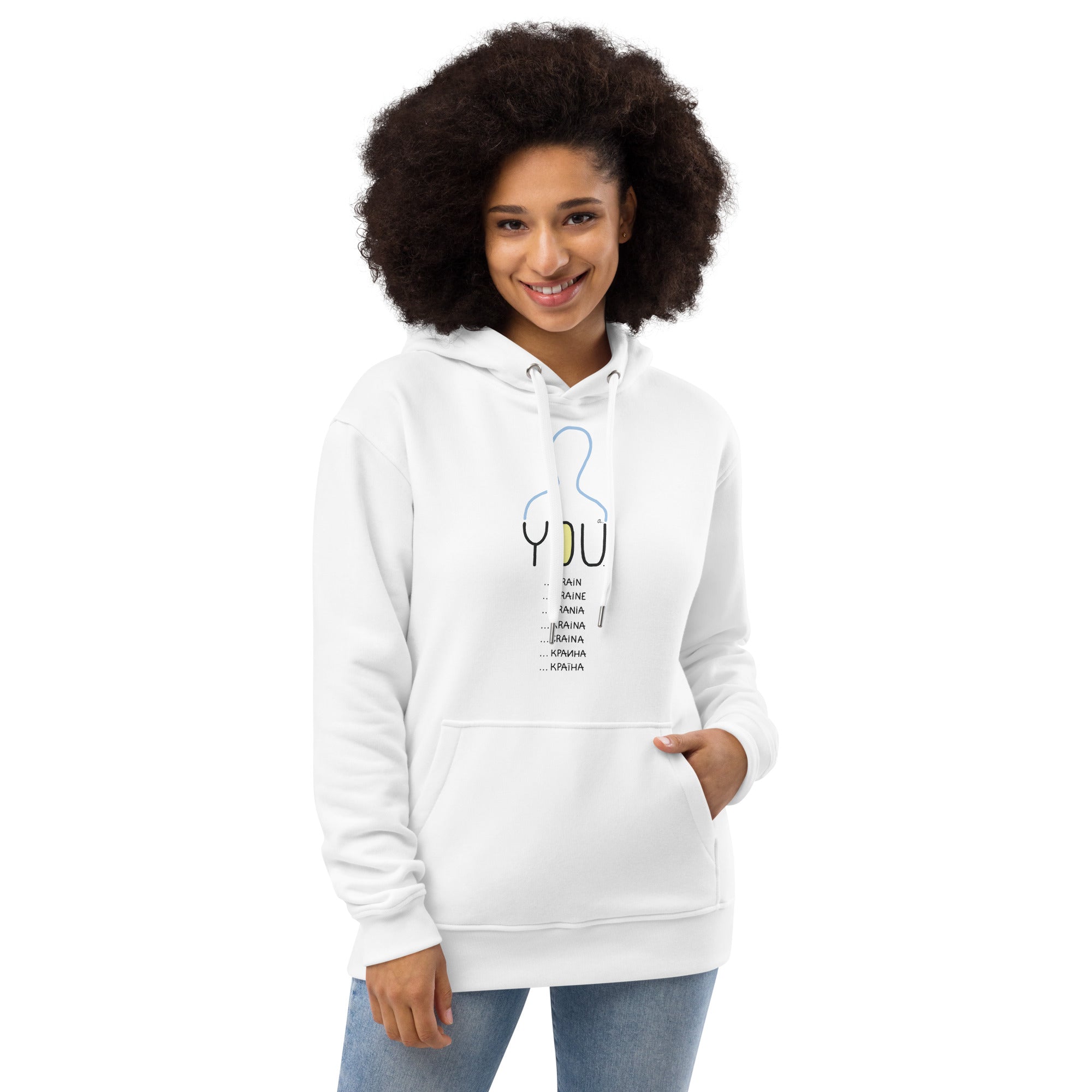 Unisex Eco-Friendly "YOUkraine" Graphic Hoodie