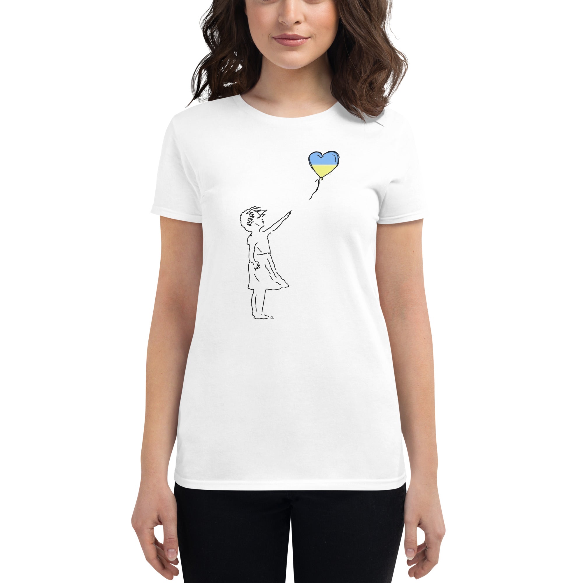 Women's Semi-Contoured "Girl With Inspiration" Graphic Short-Sleeved T-Shirt